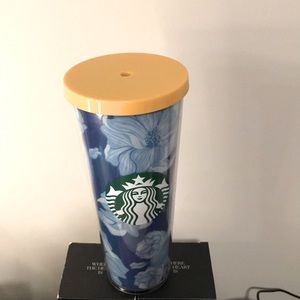 Starbucks Blue/Yellow Floral Cold Cup